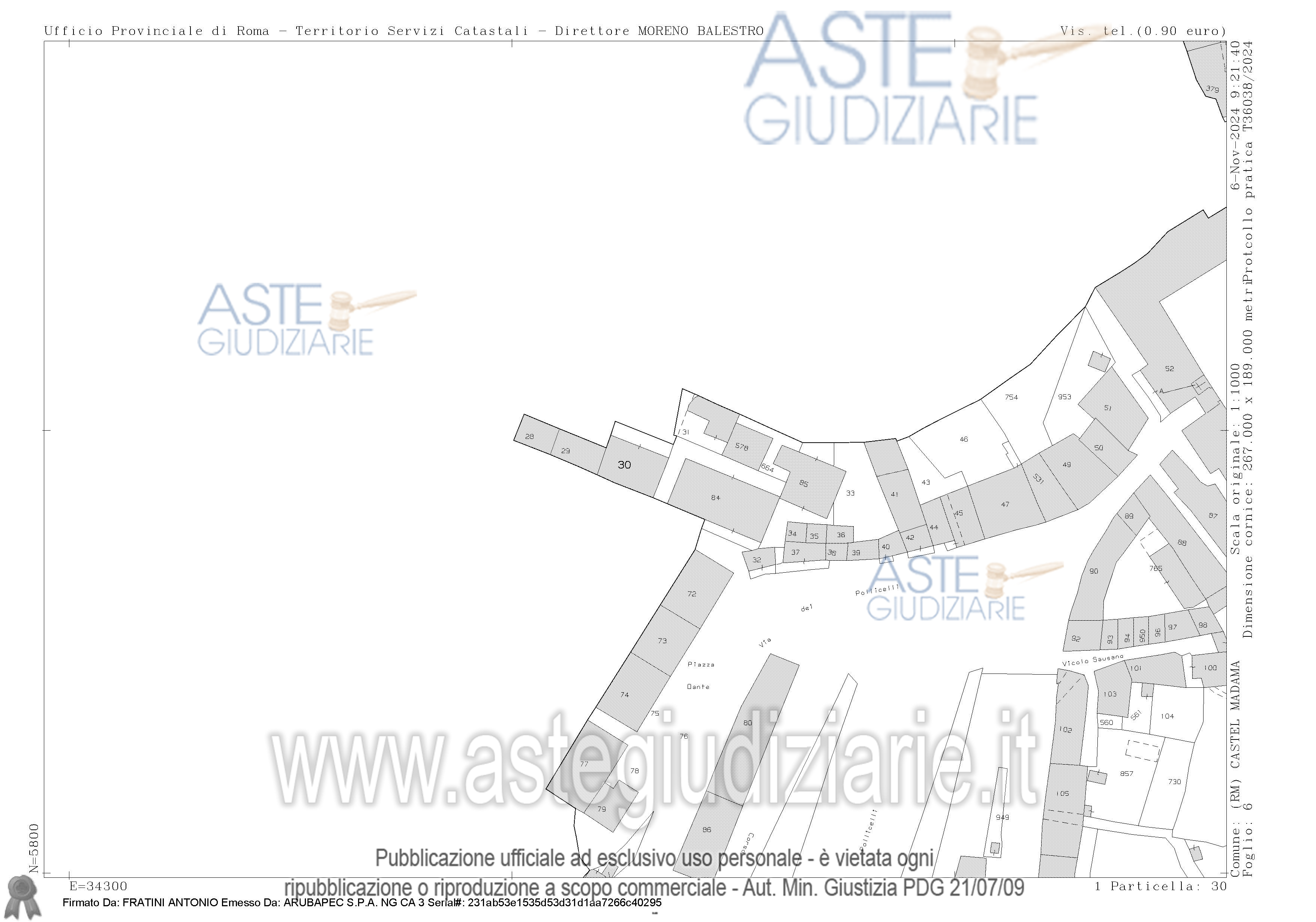 Planimetria del bene