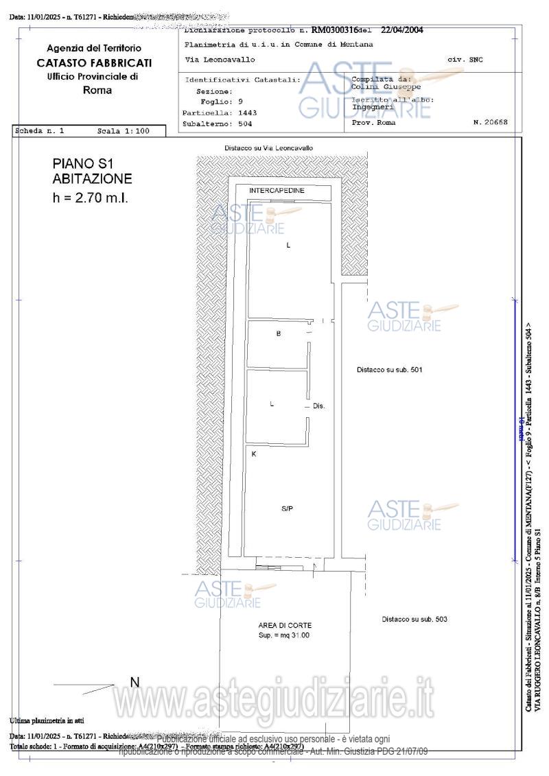 Planimetria del bene