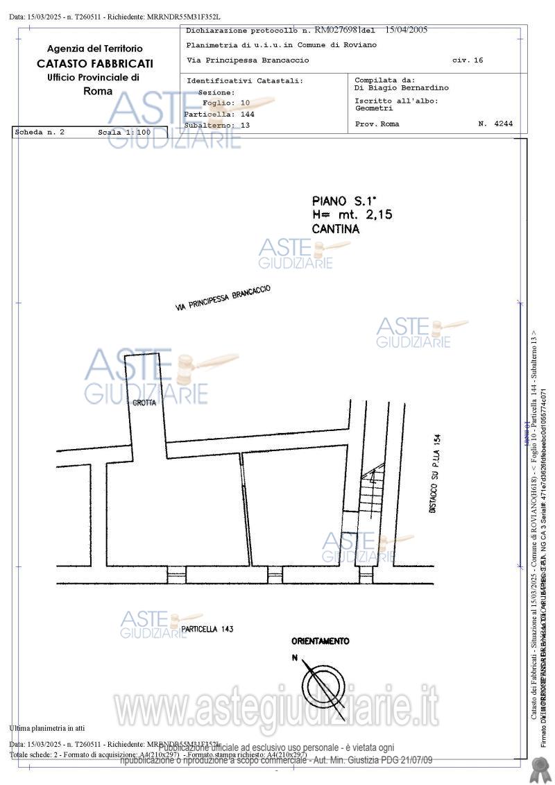 Planimetria del bene