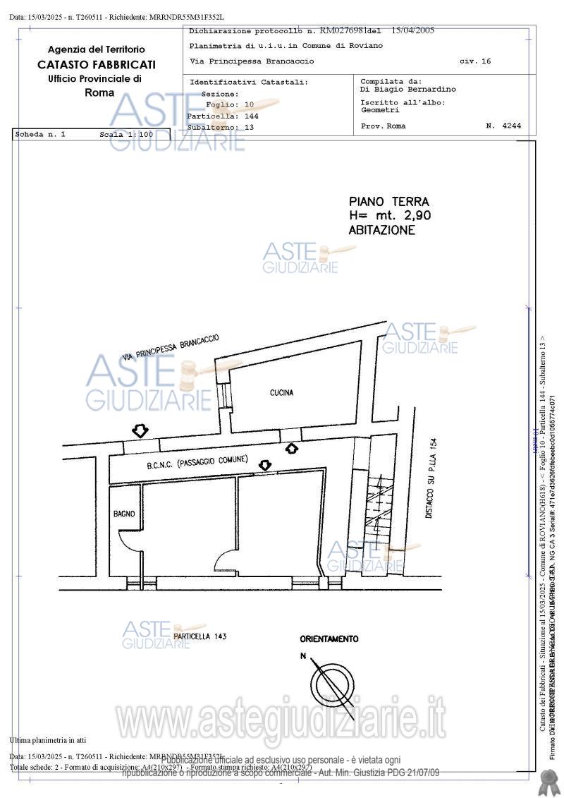Planimetria del bene