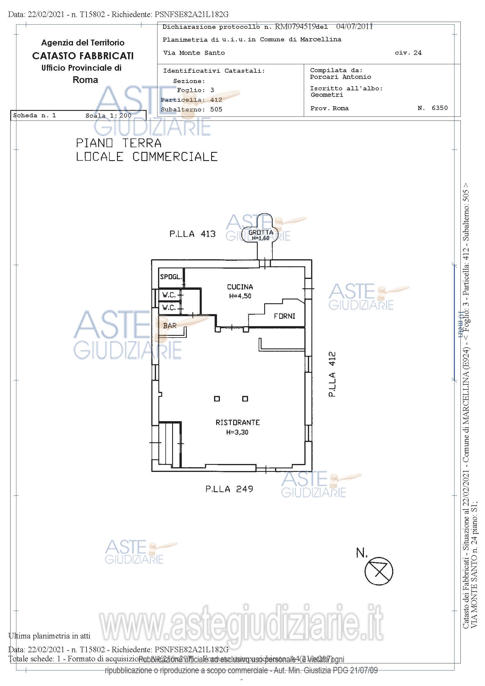 Planimetria del bene