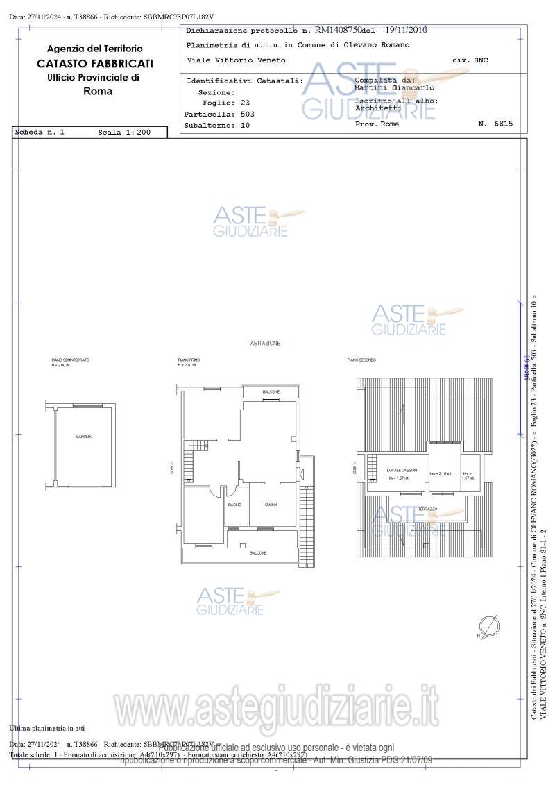 Planimetria del bene