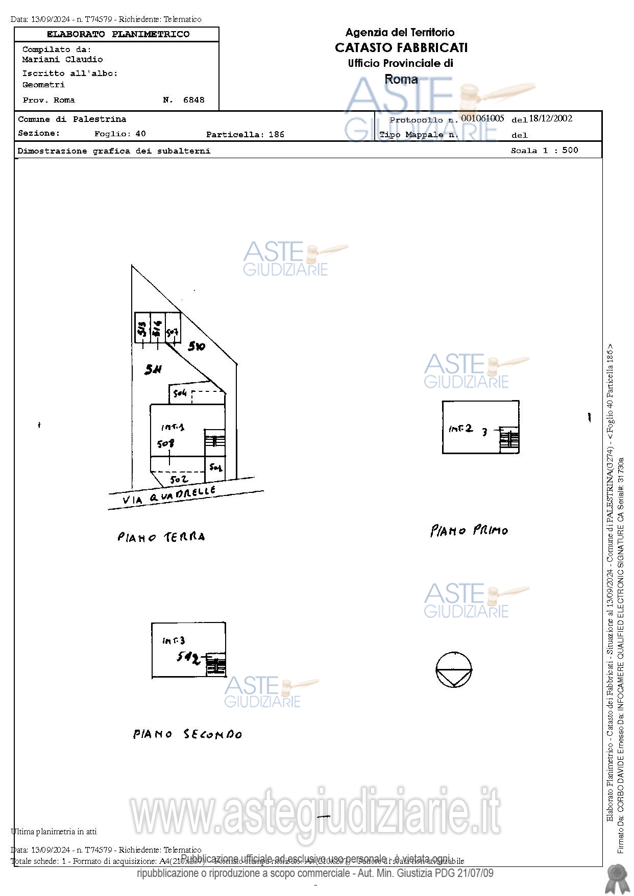 Planimetria del bene