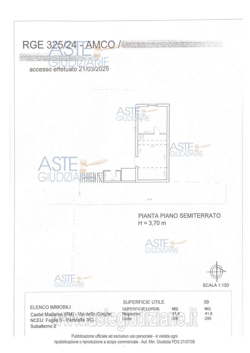 Planimetria del bene