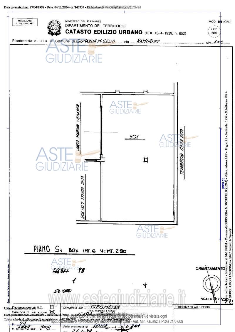 Planimetria del bene