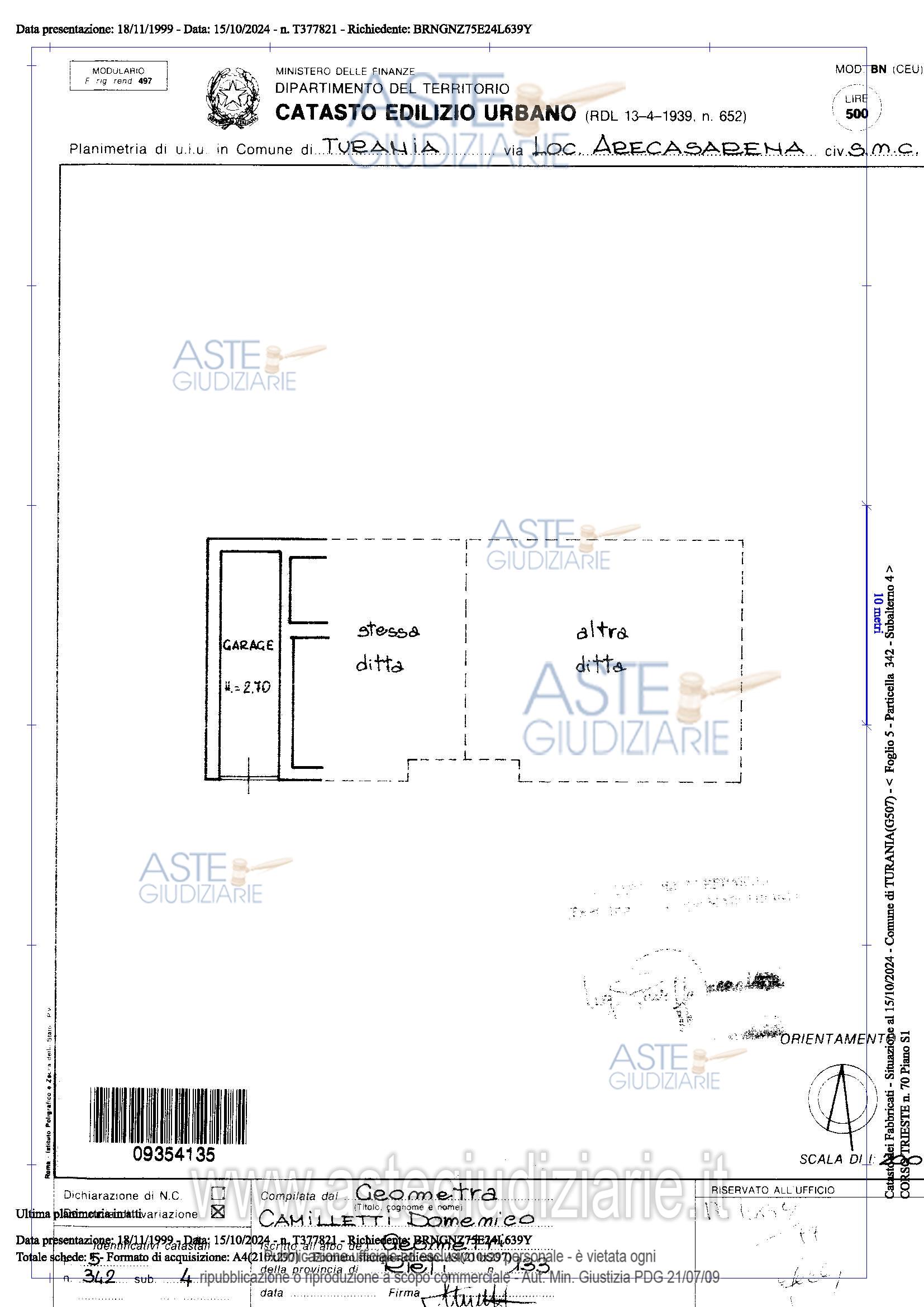Planimetria del bene