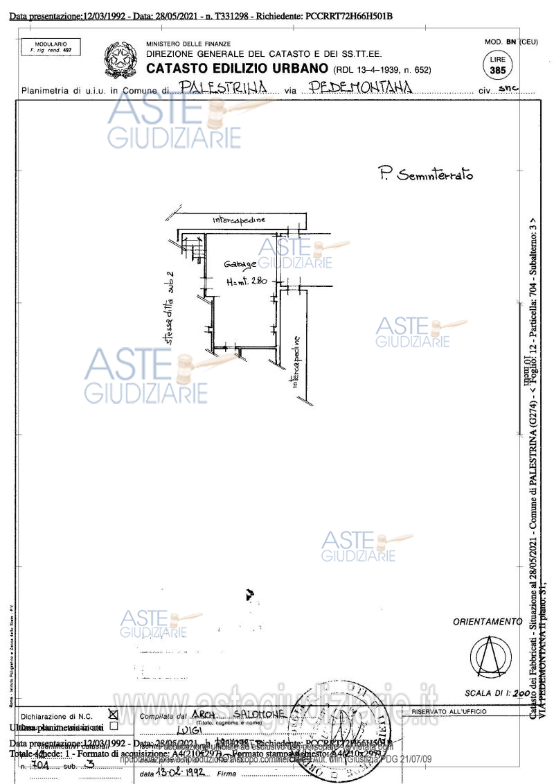 Planimetria del bene