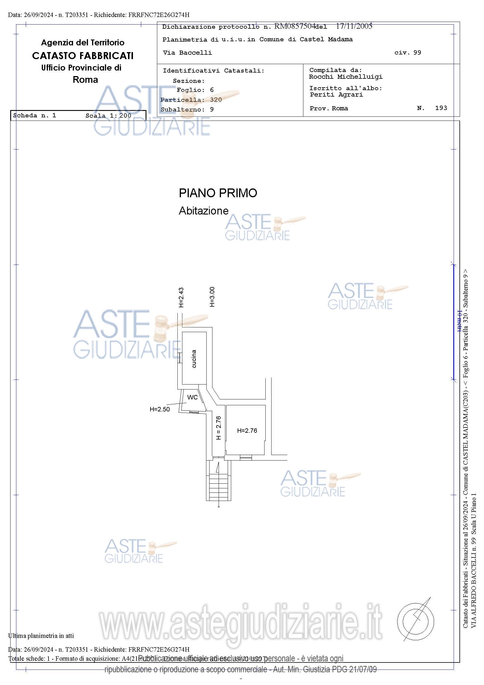 Planimetria del bene