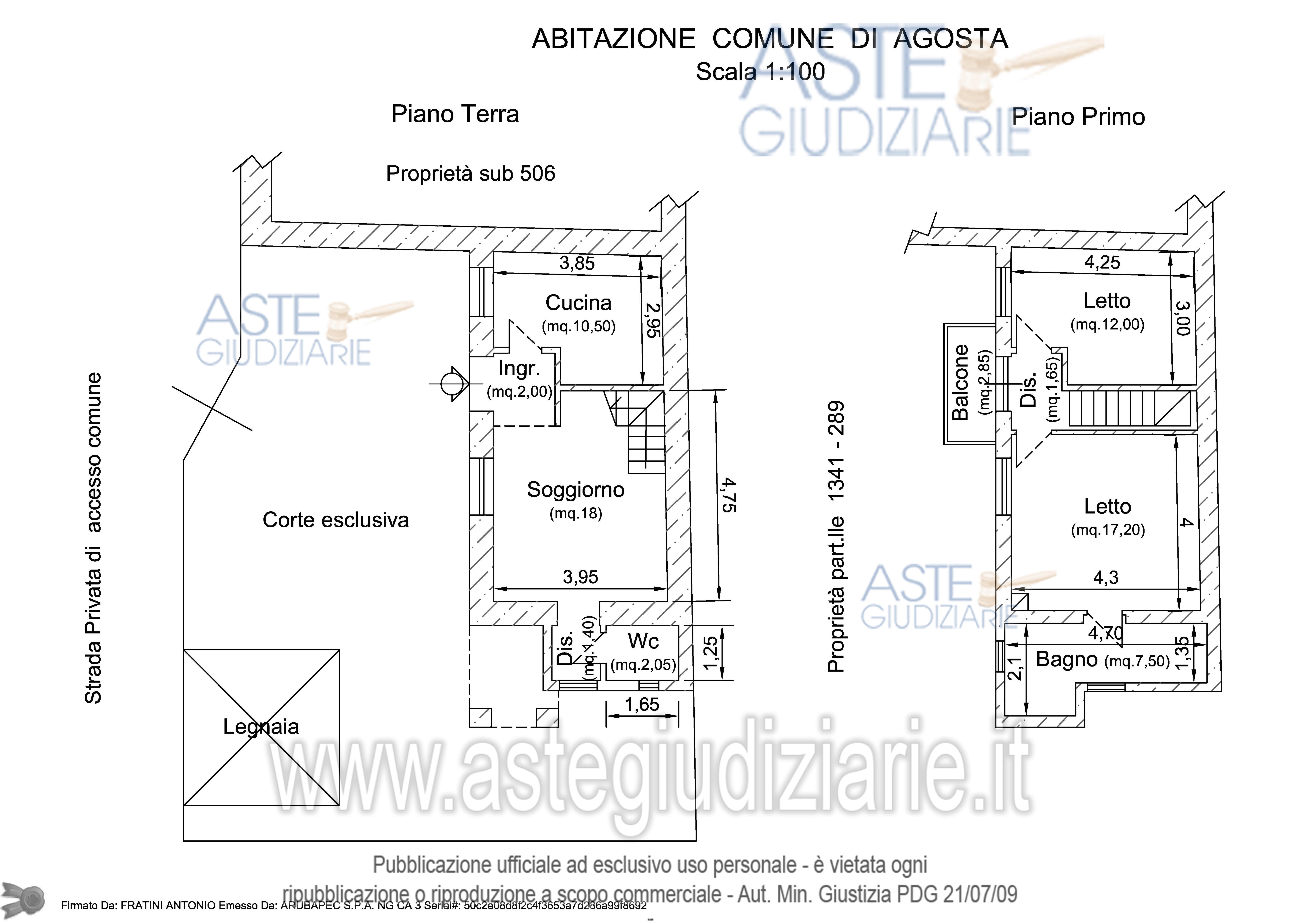 Planimetria del bene