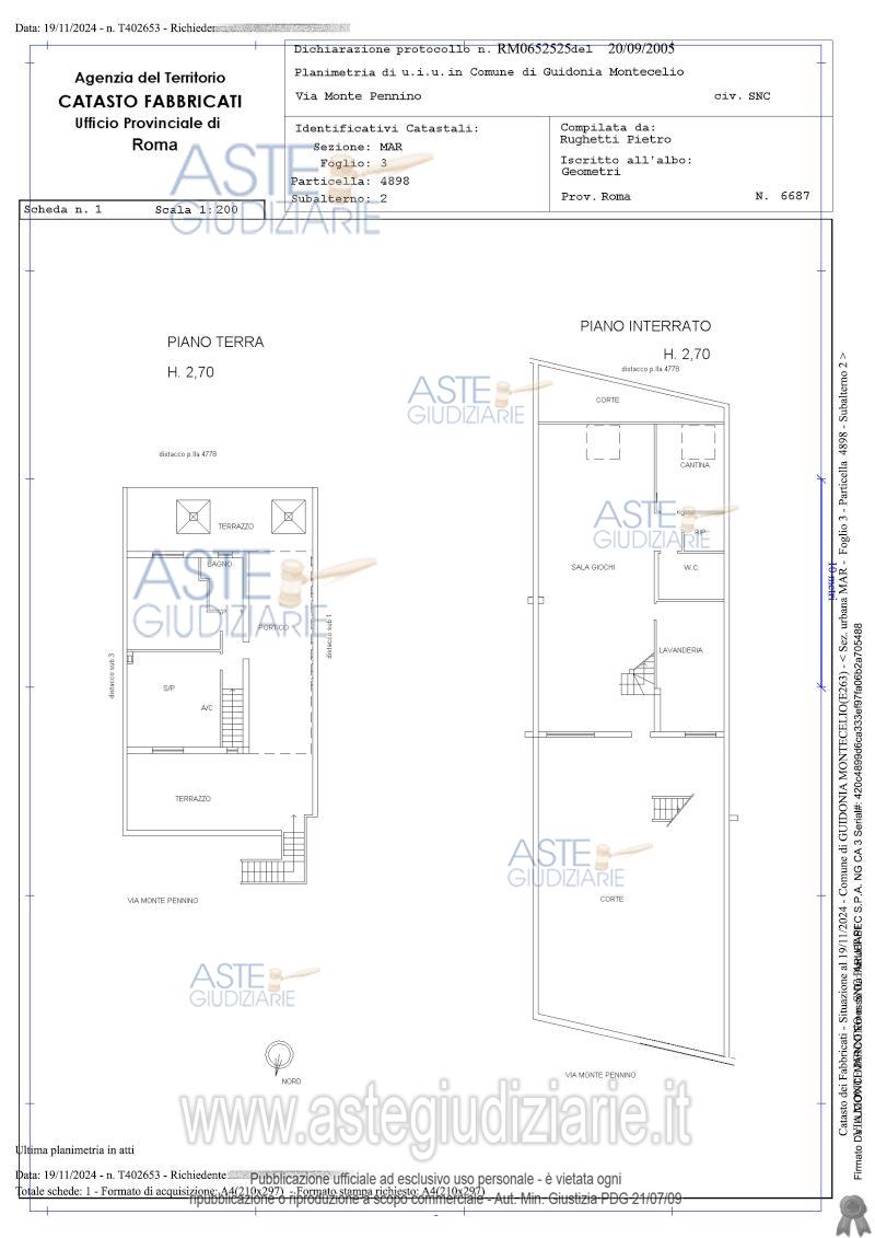 Planimetria del bene