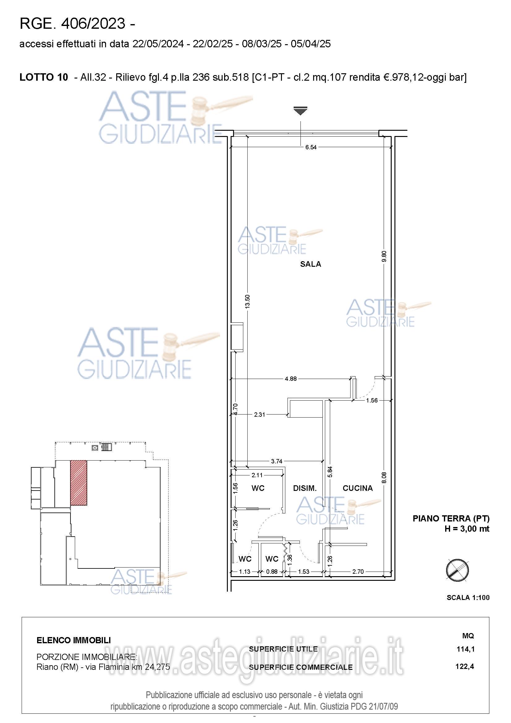 Planimetria del bene