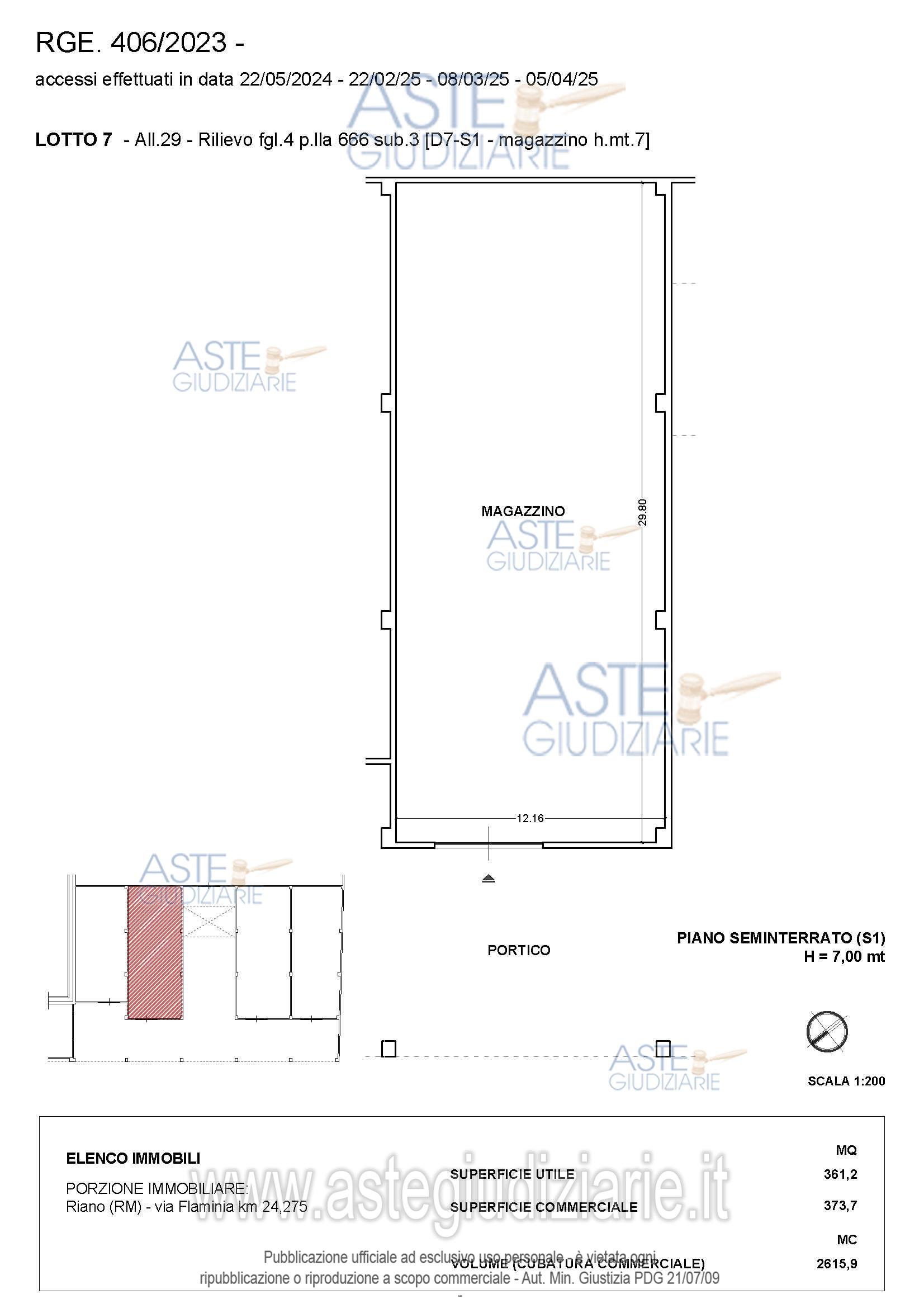 Planimetria del bene