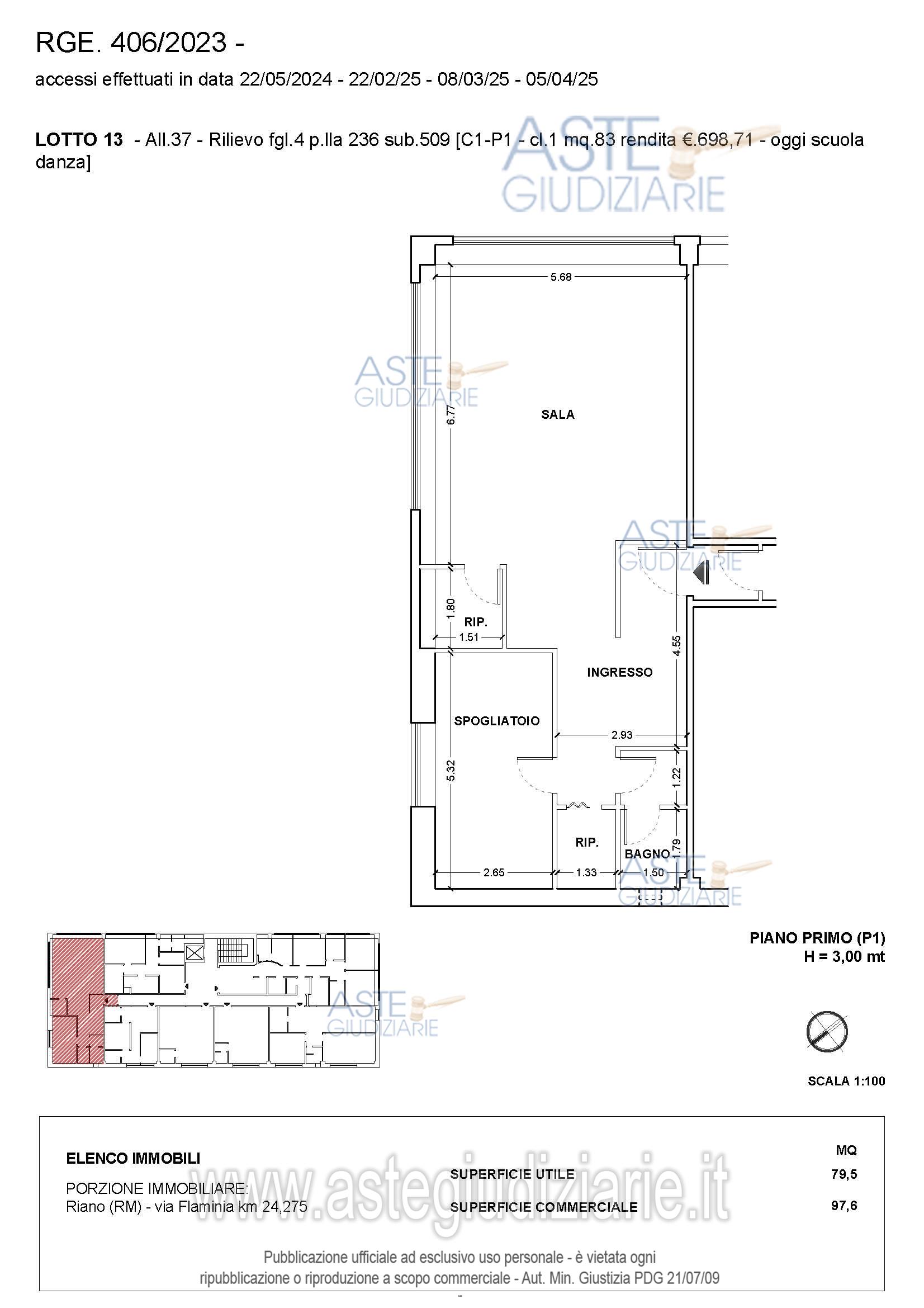 Planimetria del bene