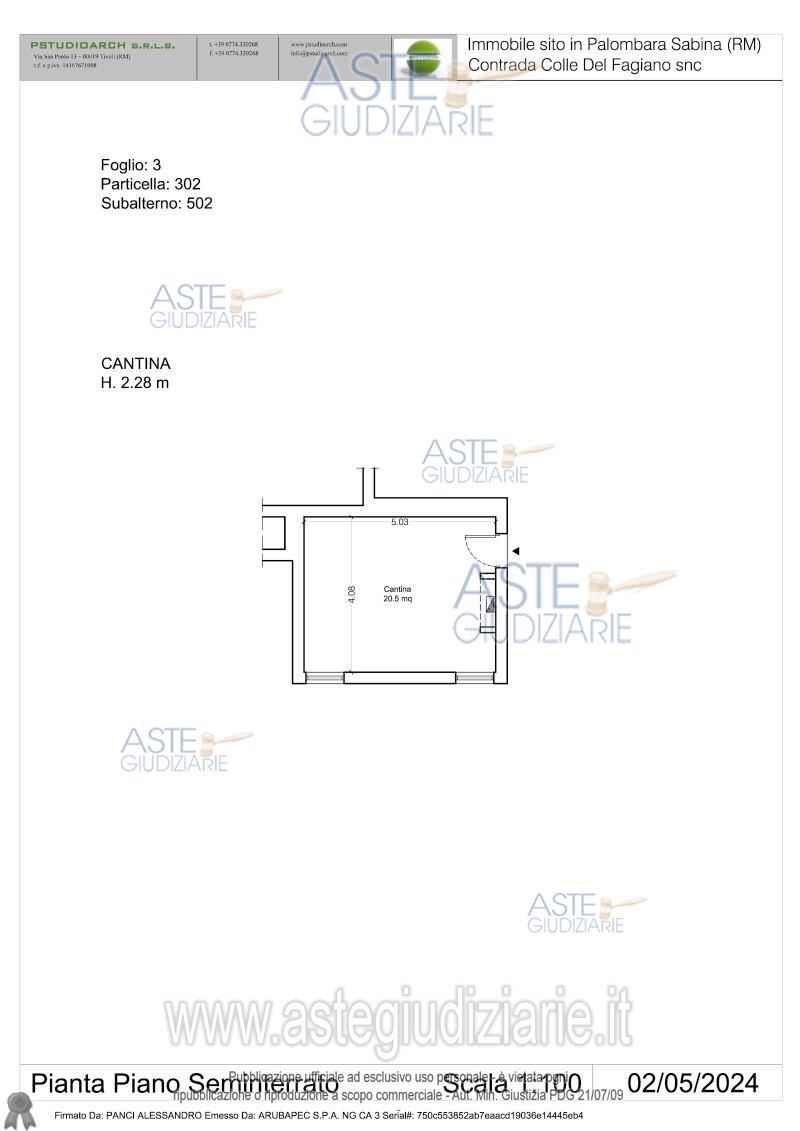 Planimetria del bene