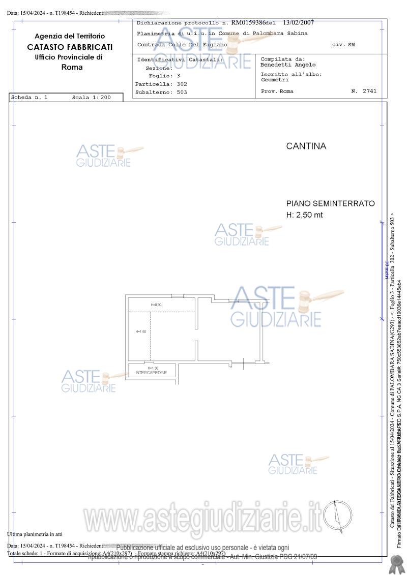 Planimetria del bene