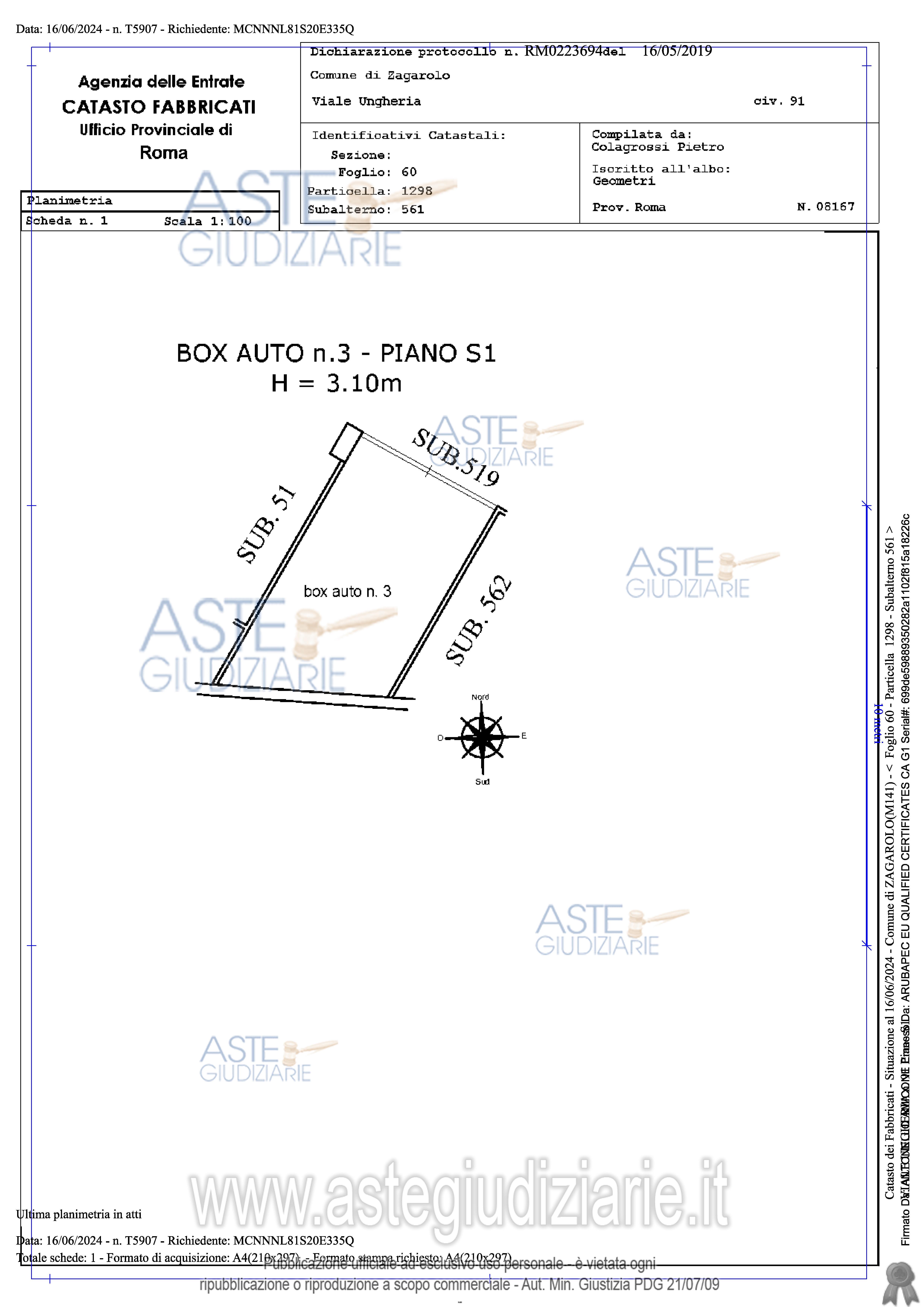 Planimetria del bene