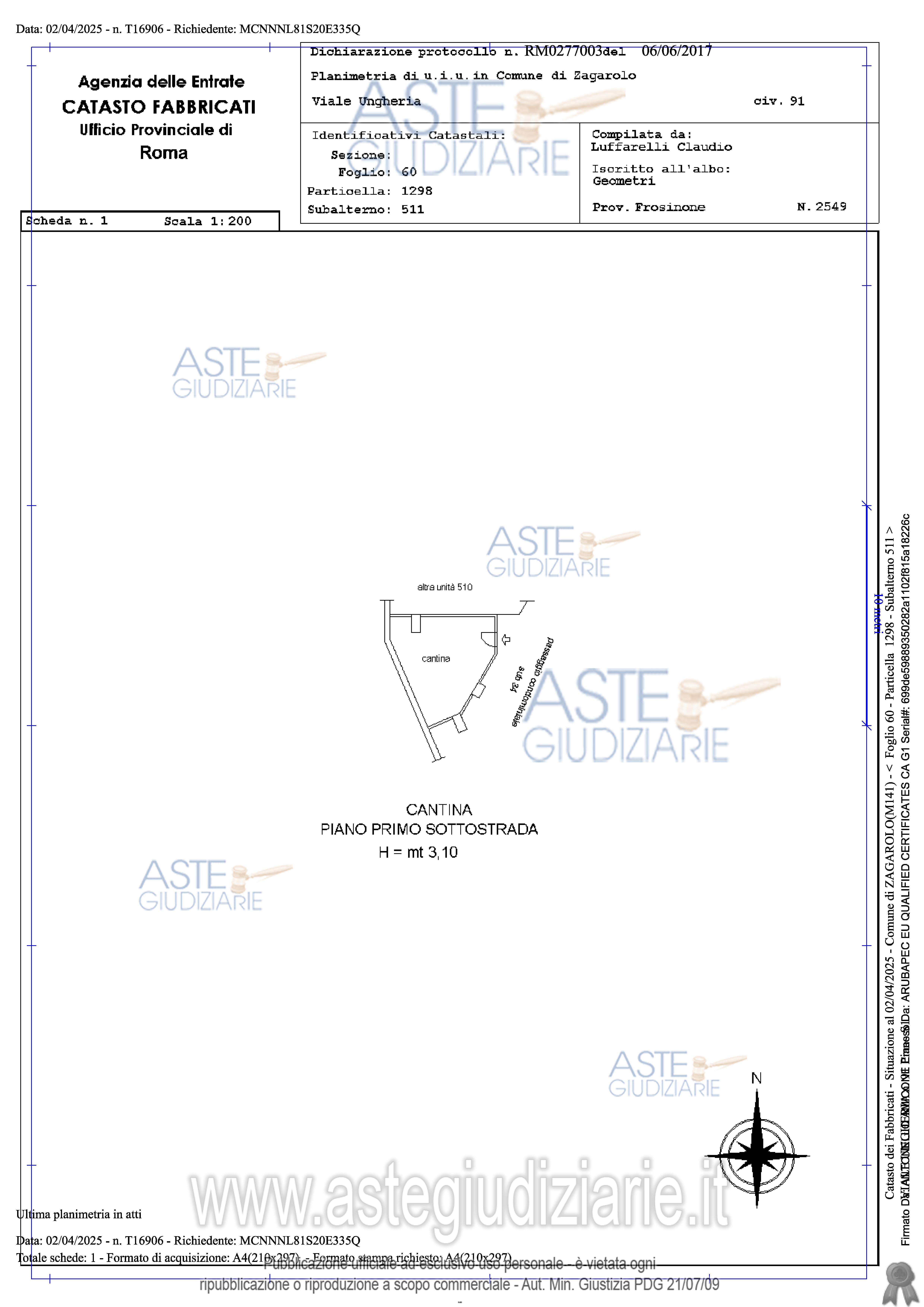 Planimetria del bene