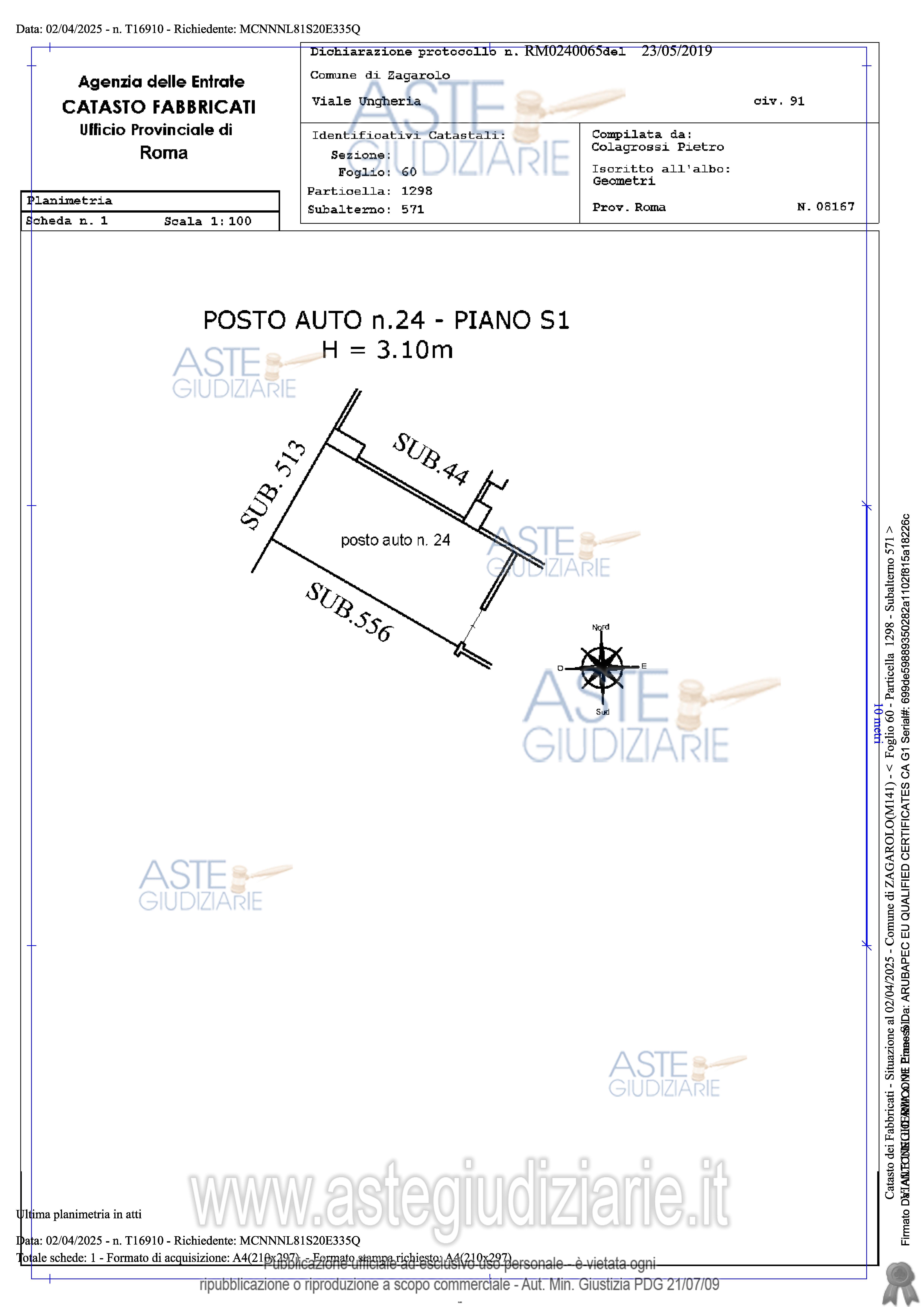 Planimetria del bene