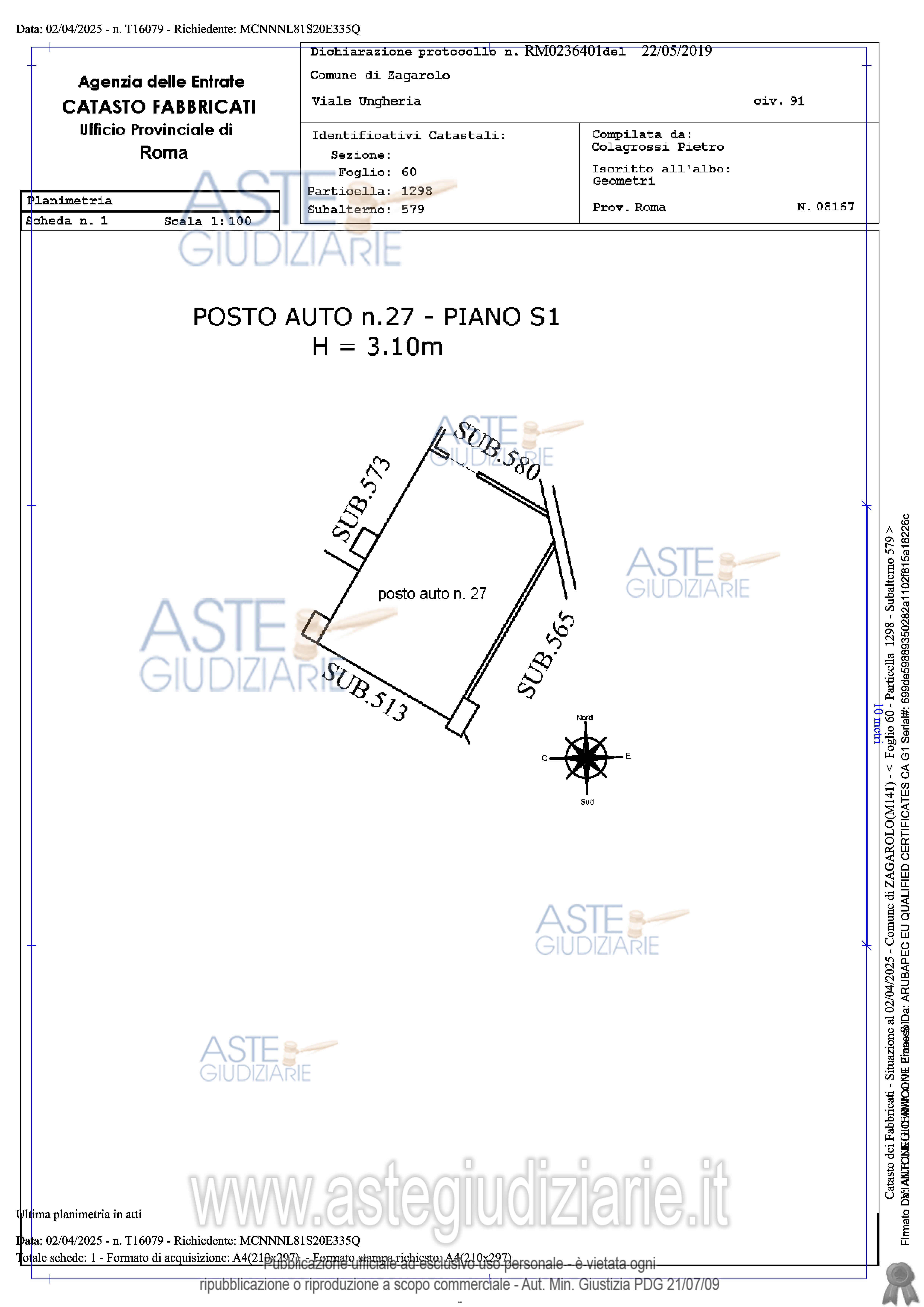 Planimetria del bene