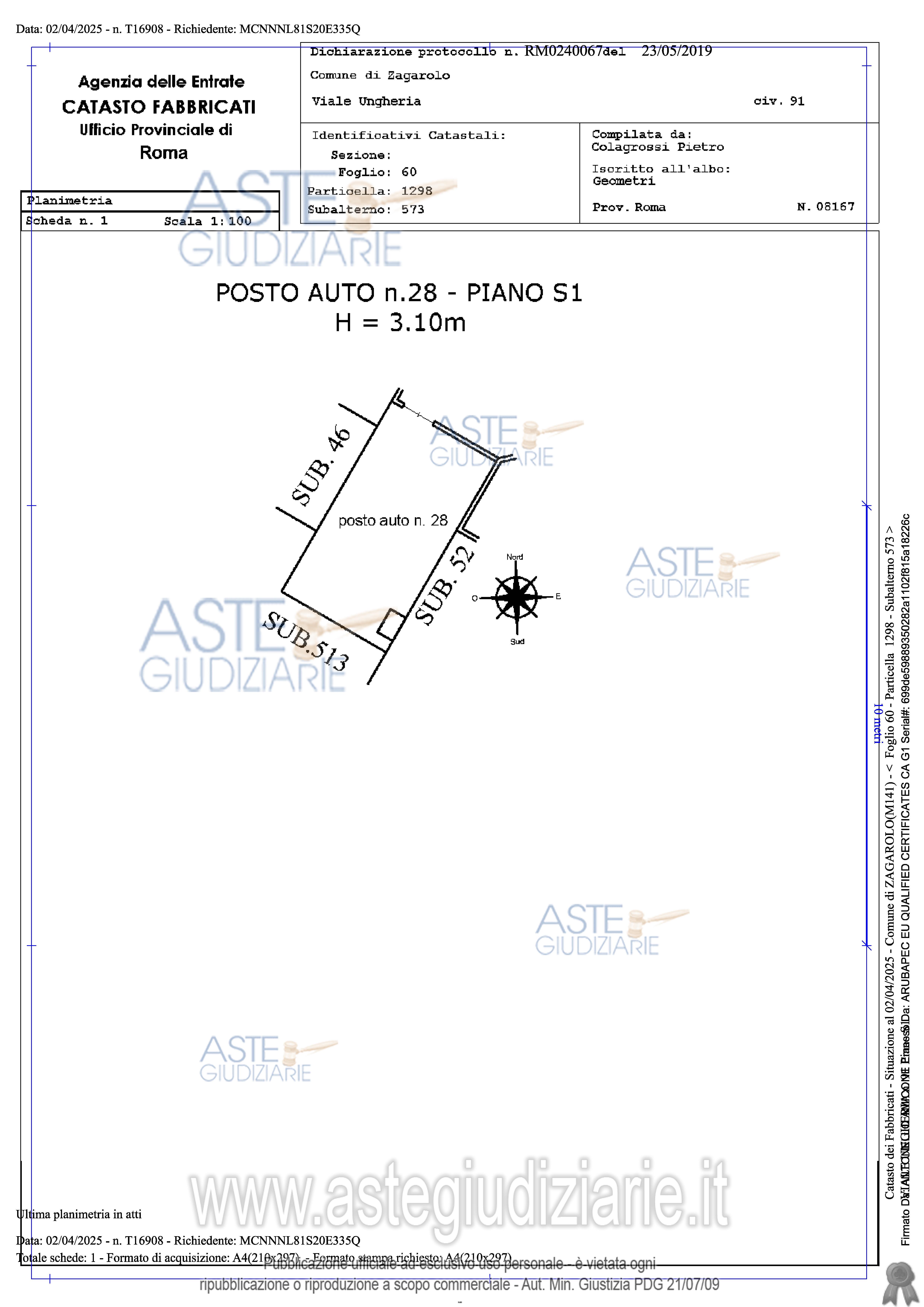 Planimetria del bene