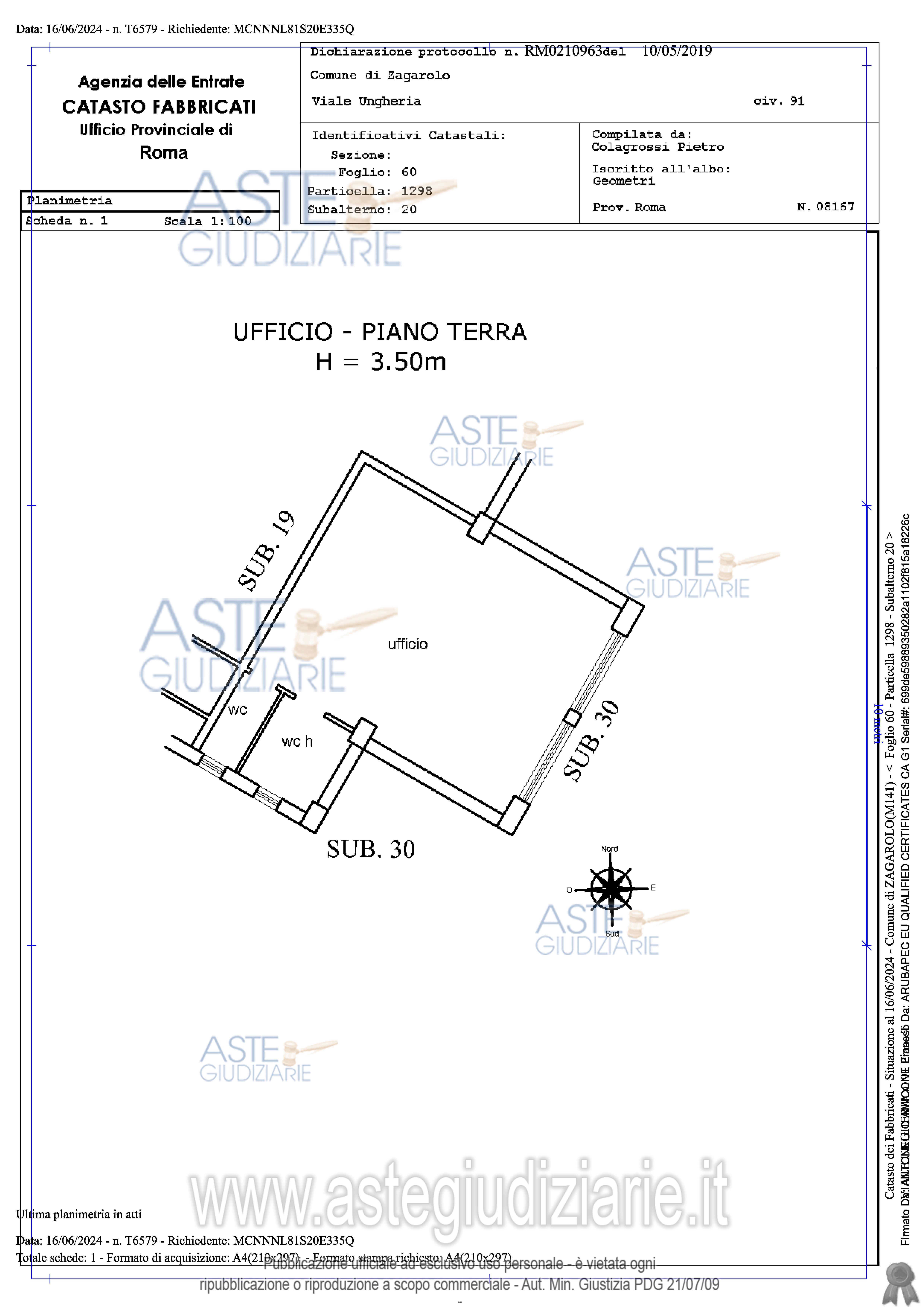 Planimetria del bene