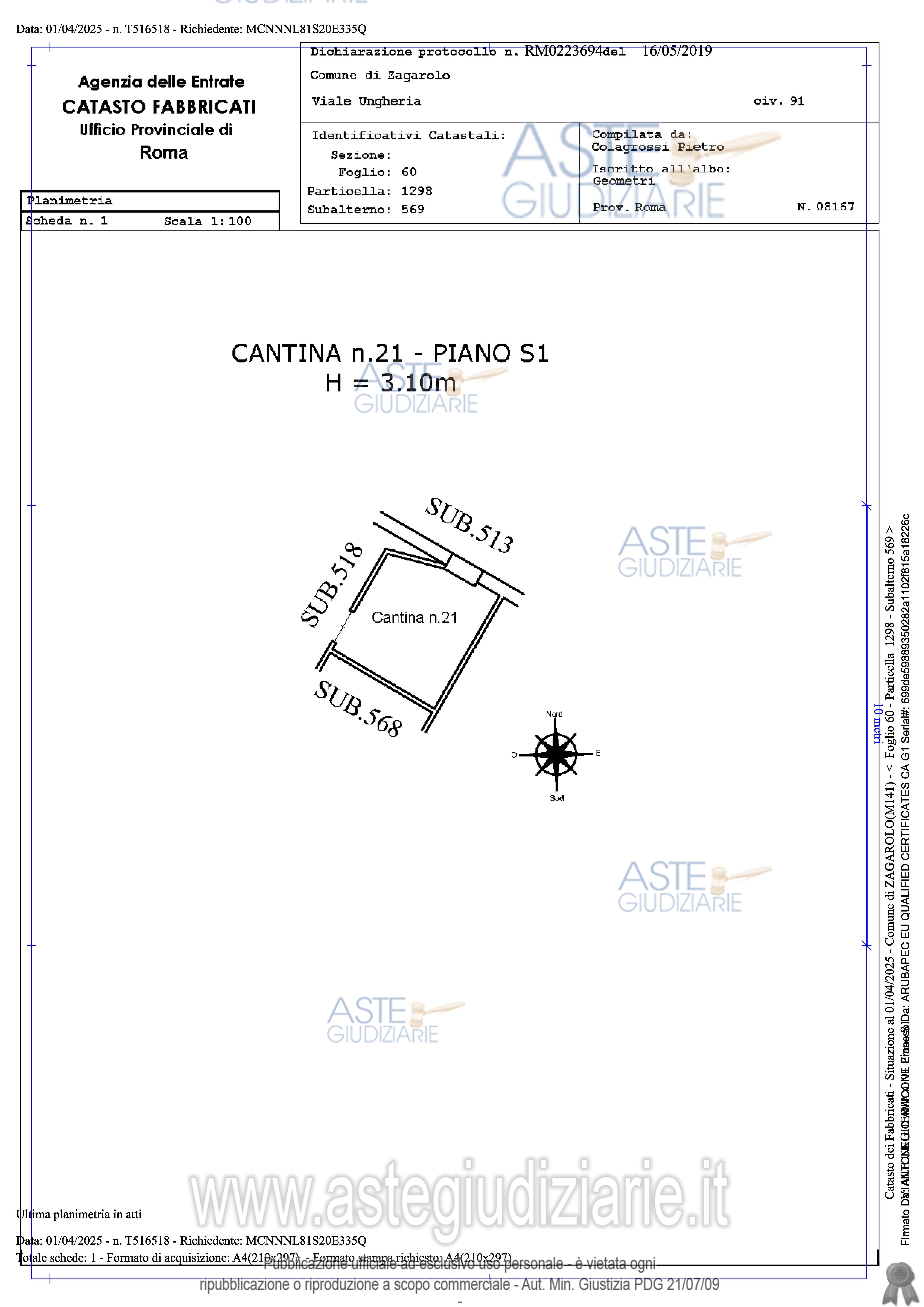 Planimetria del bene