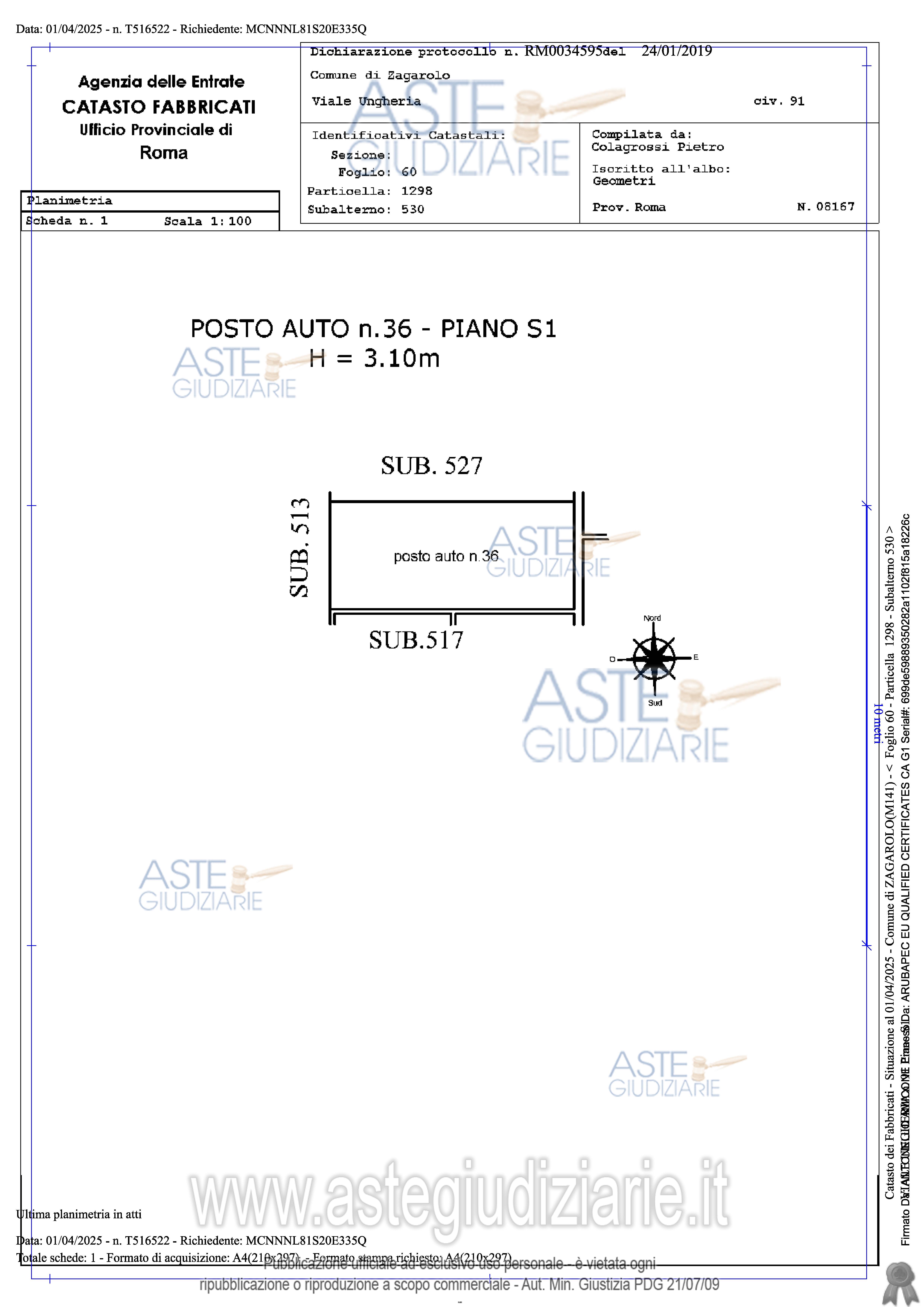 Planimetria del bene