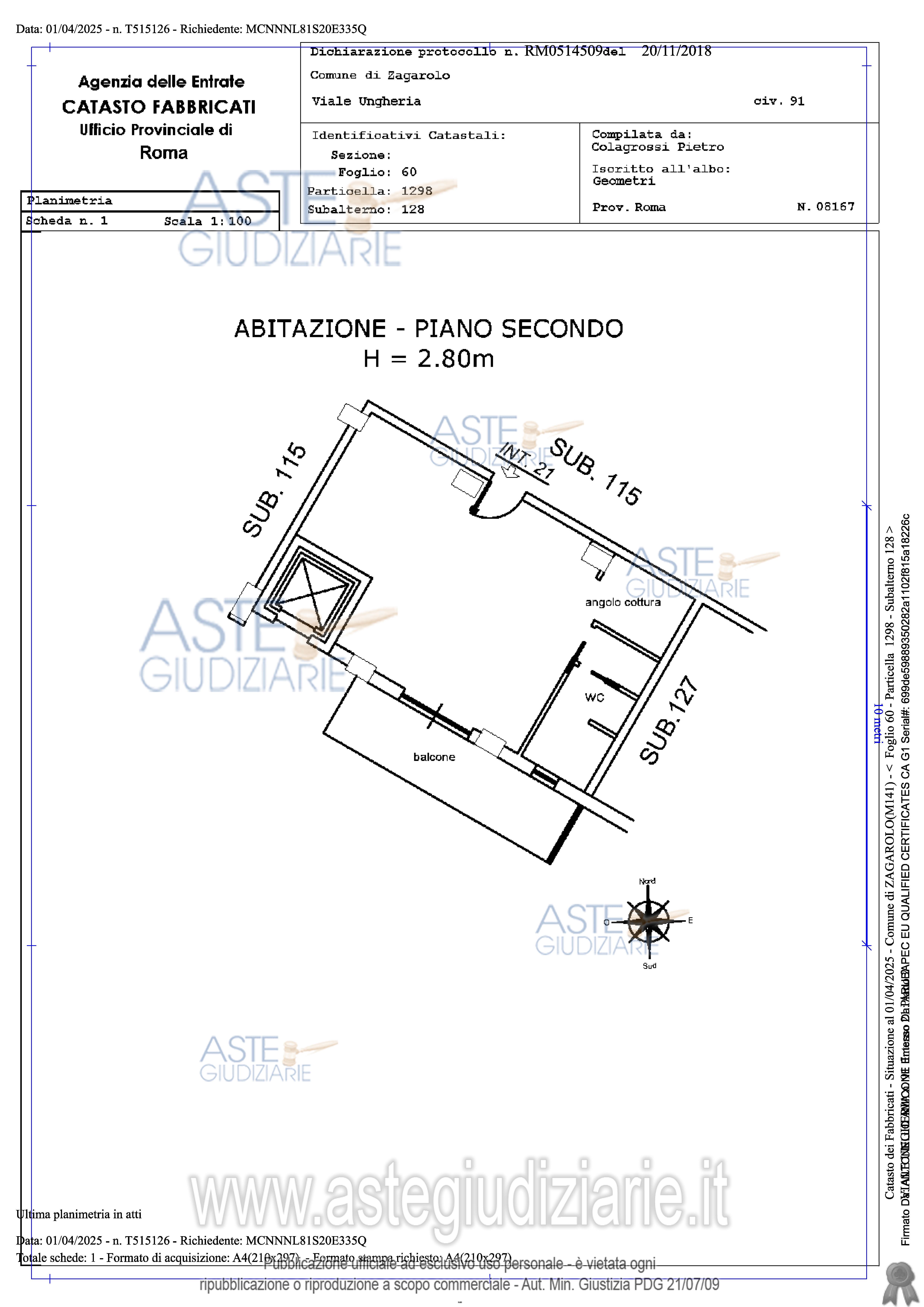 Planimetria del bene