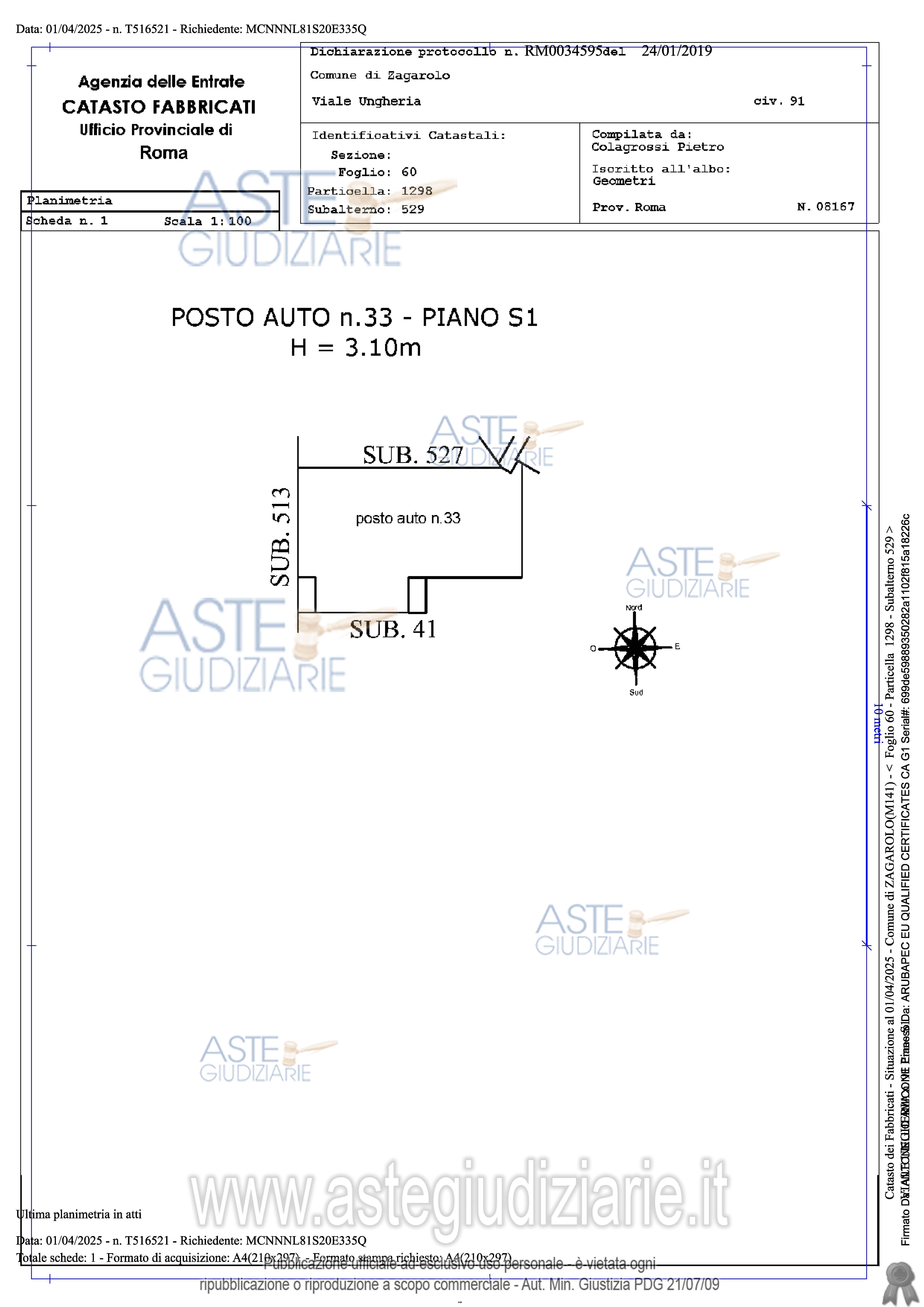 Planimetria del bene