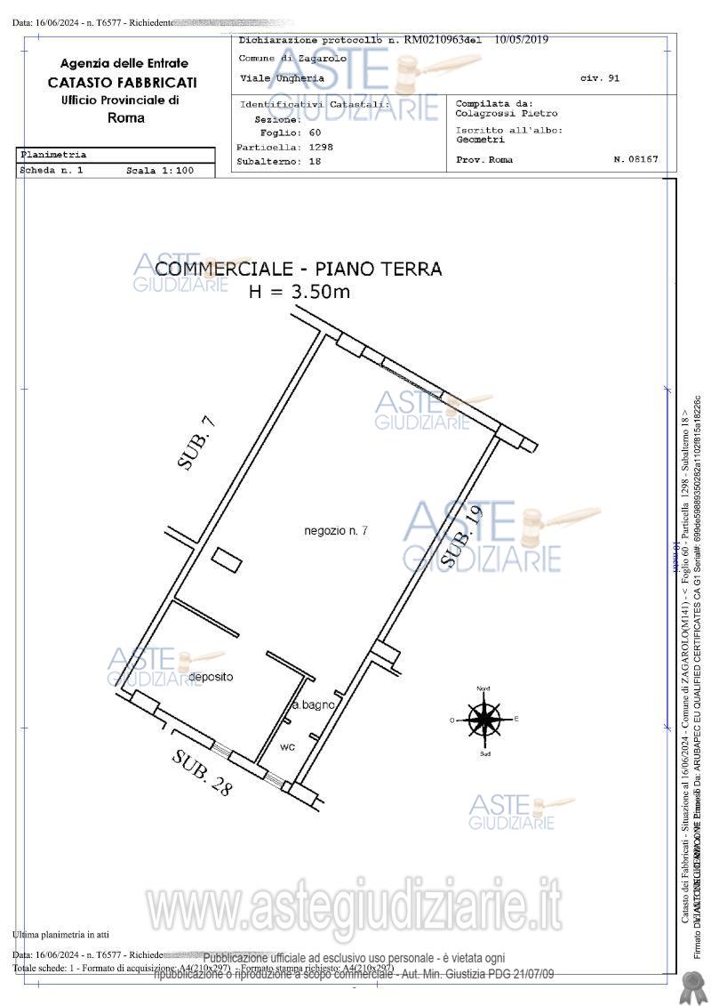 Planimetria del bene