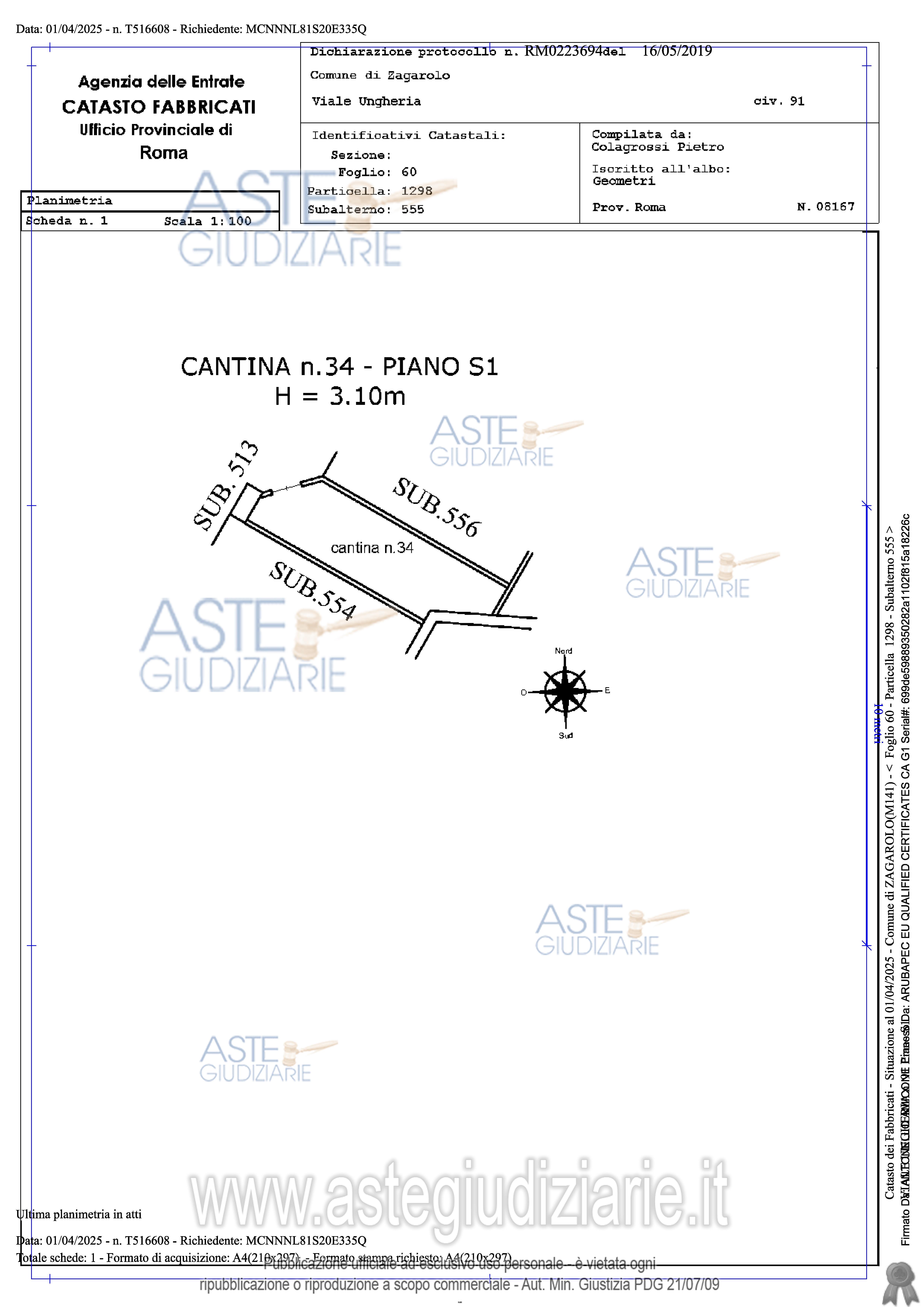 Planimetria del bene