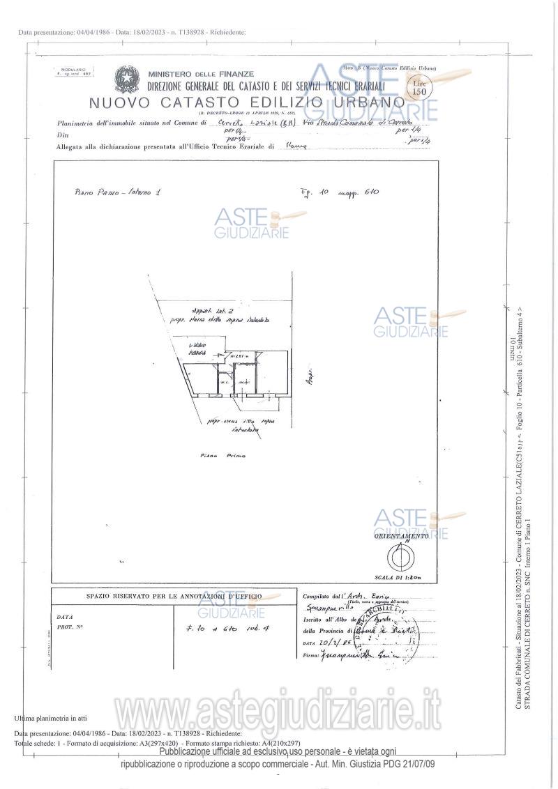 Planimetria del bene