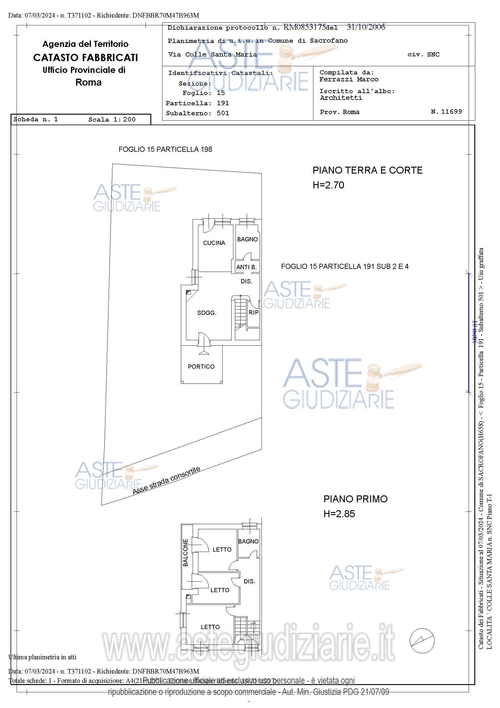 Planimetria del bene