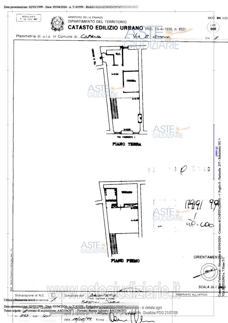 Planimetria del bene