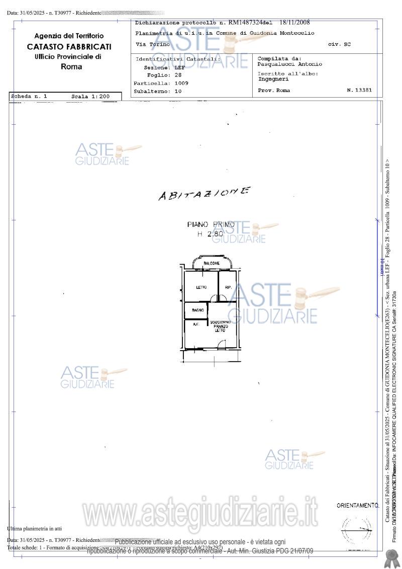 Planimetria del bene