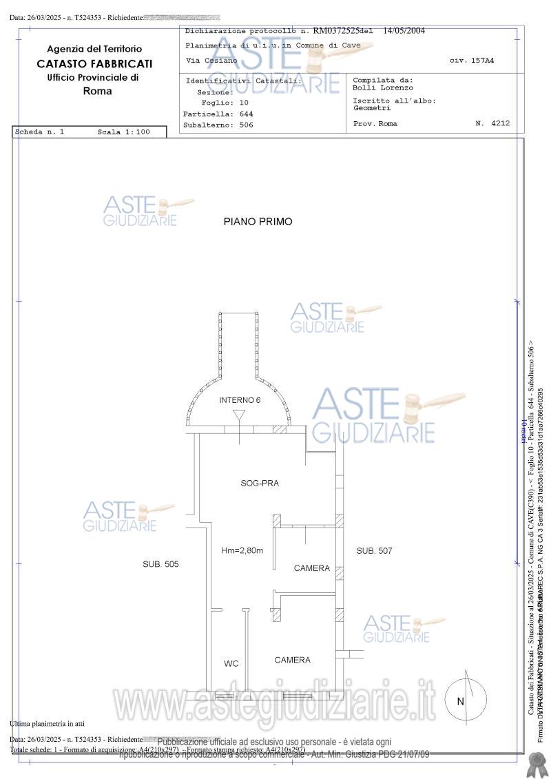 Planimetria del bene