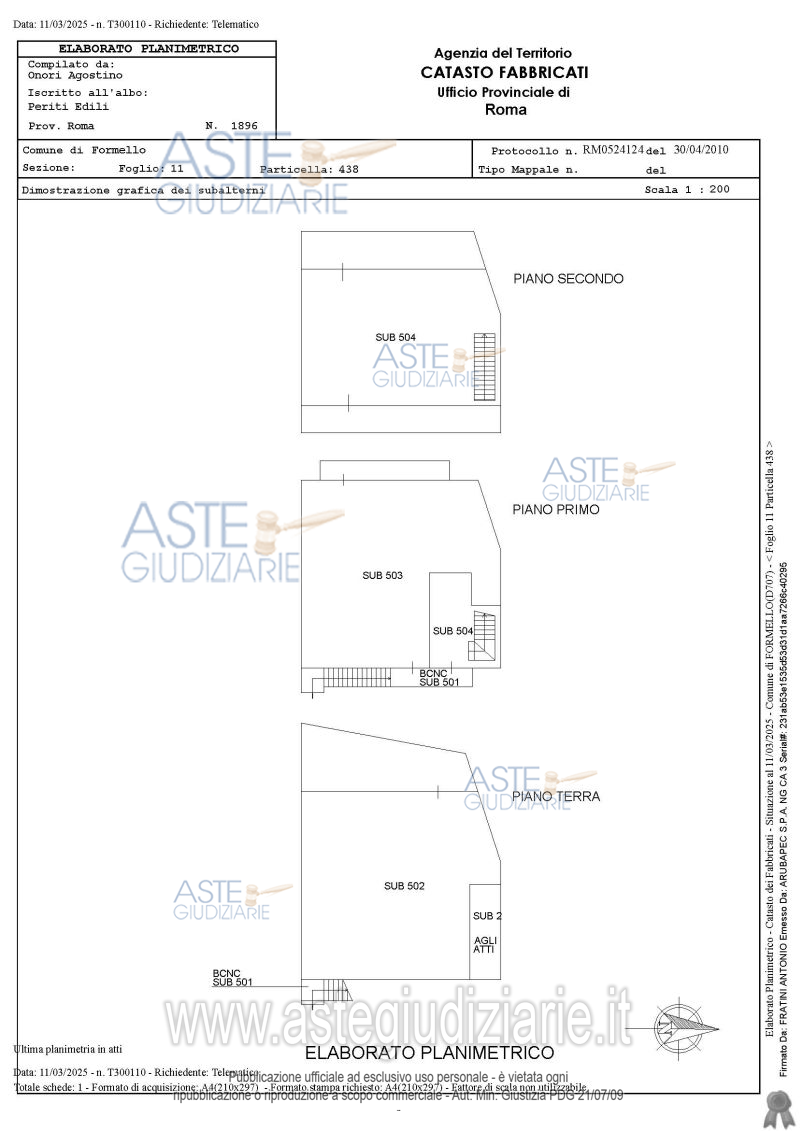 Planimetria del bene