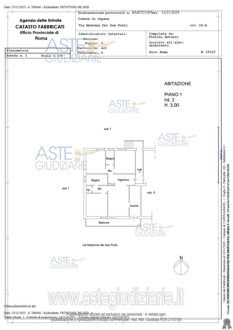 Planimetria del bene