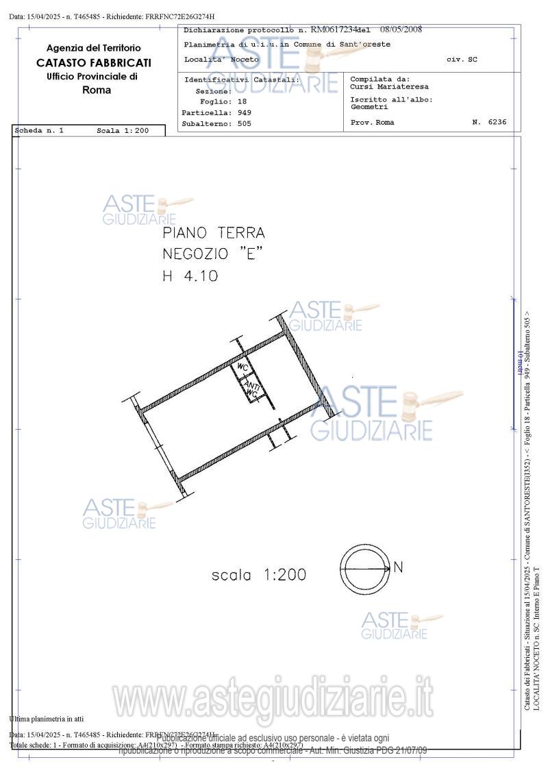 Planimetria del bene