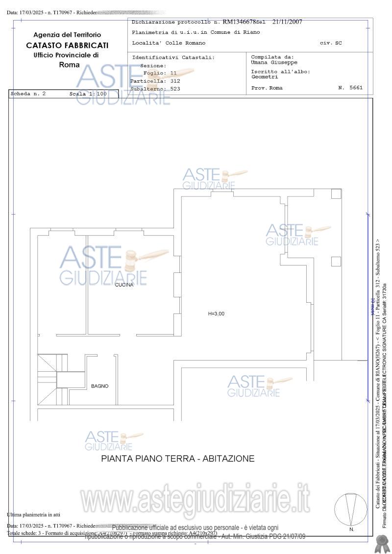 Planimetria del bene