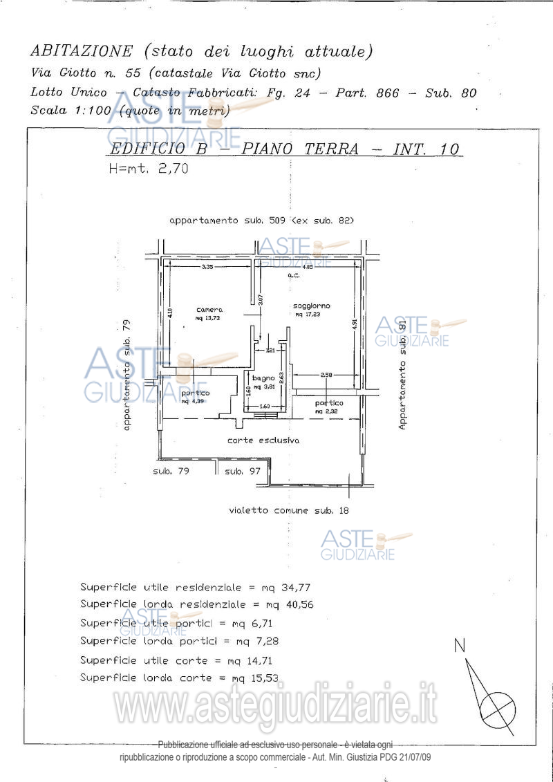 Planimetria del bene