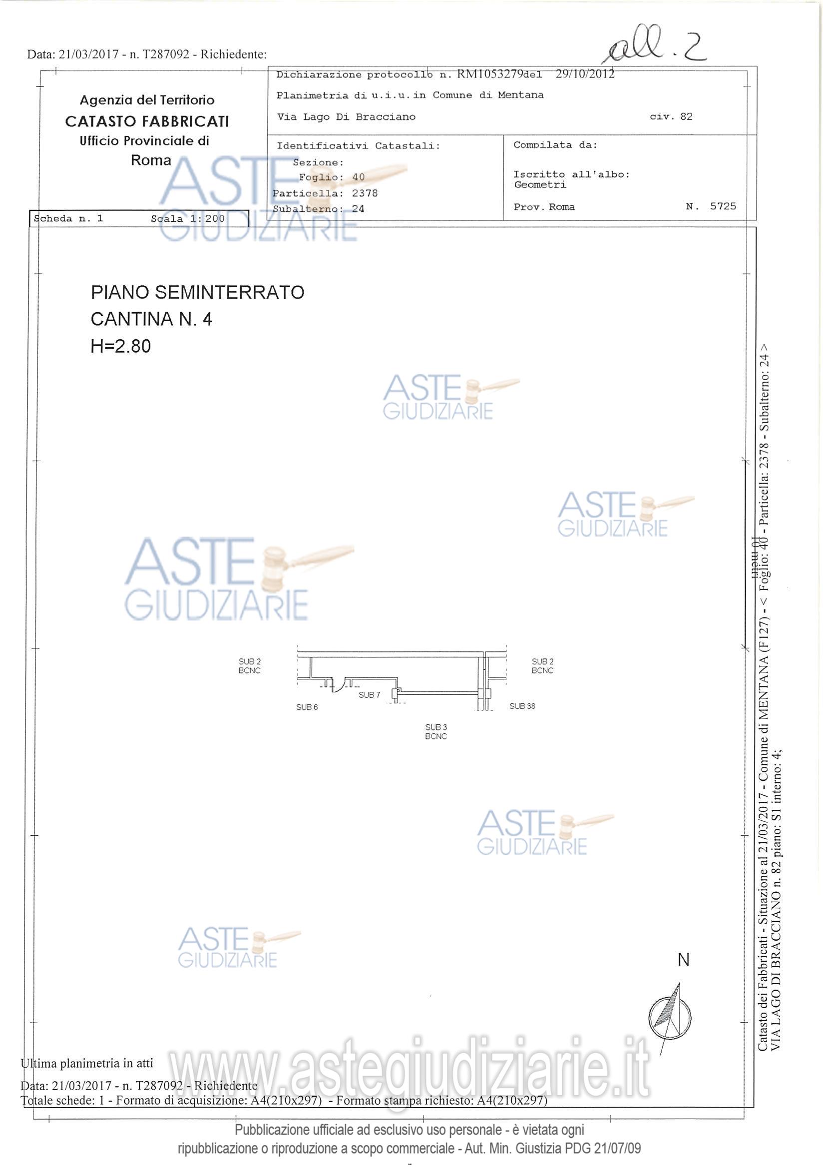 Planimetria del bene