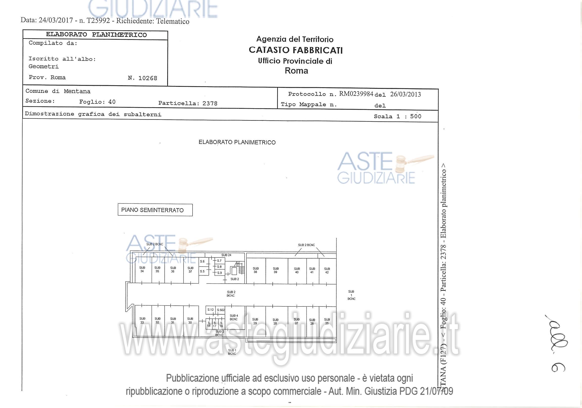 Planimetria del bene