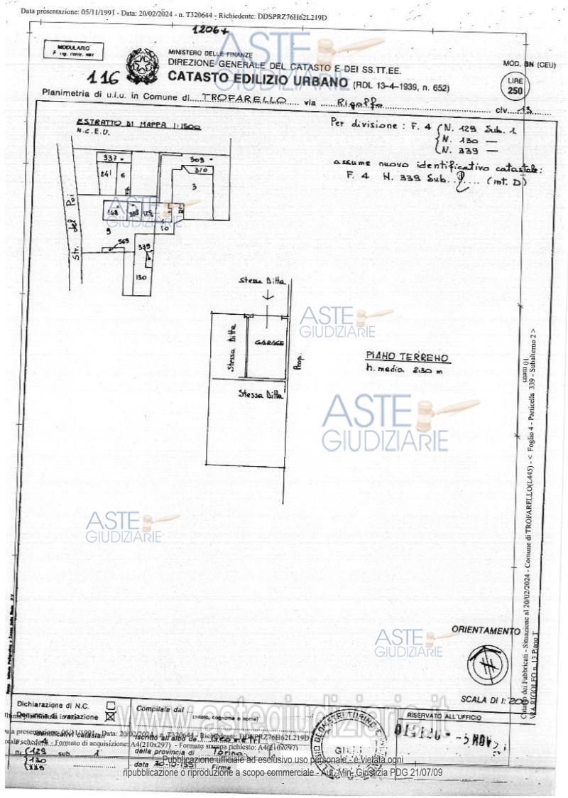 Planimetria del bene