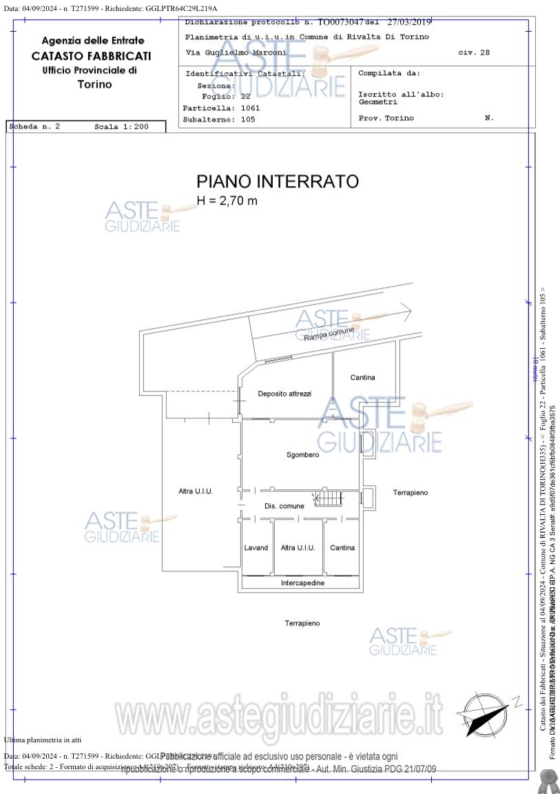 Planimetria del bene
