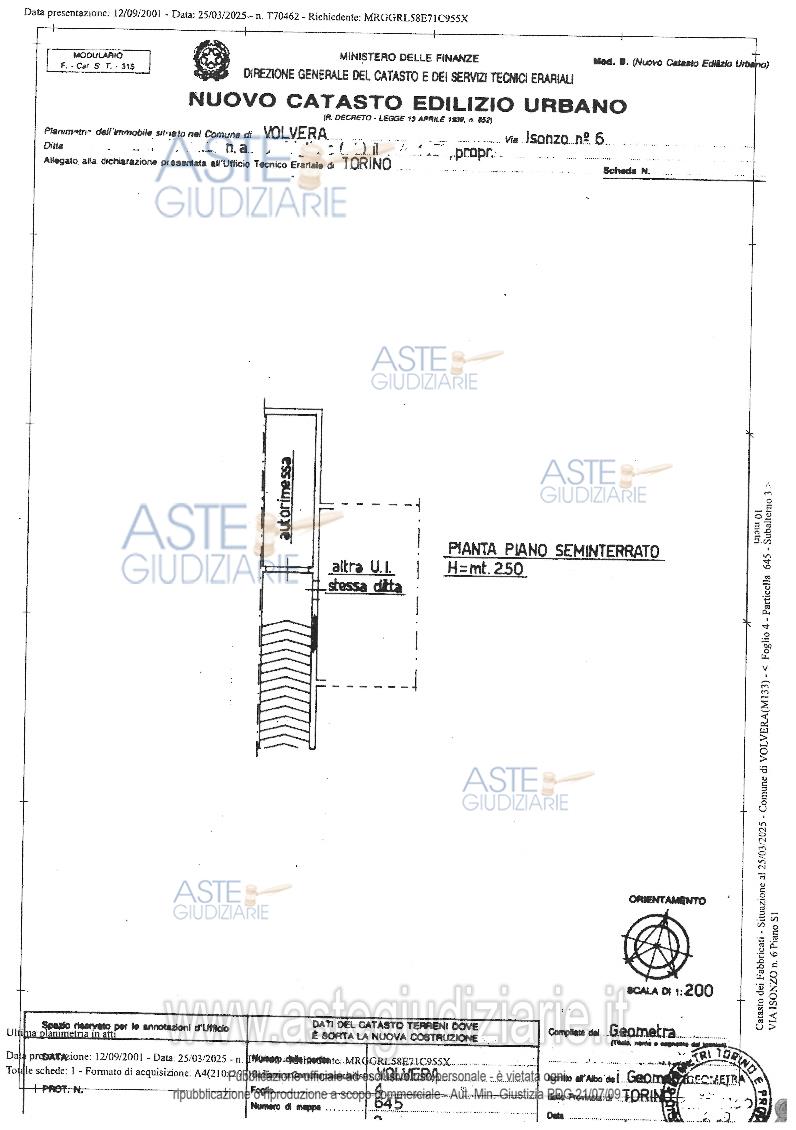 Planimetria del bene