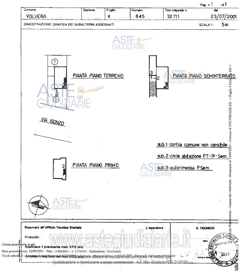 Planimetria del bene