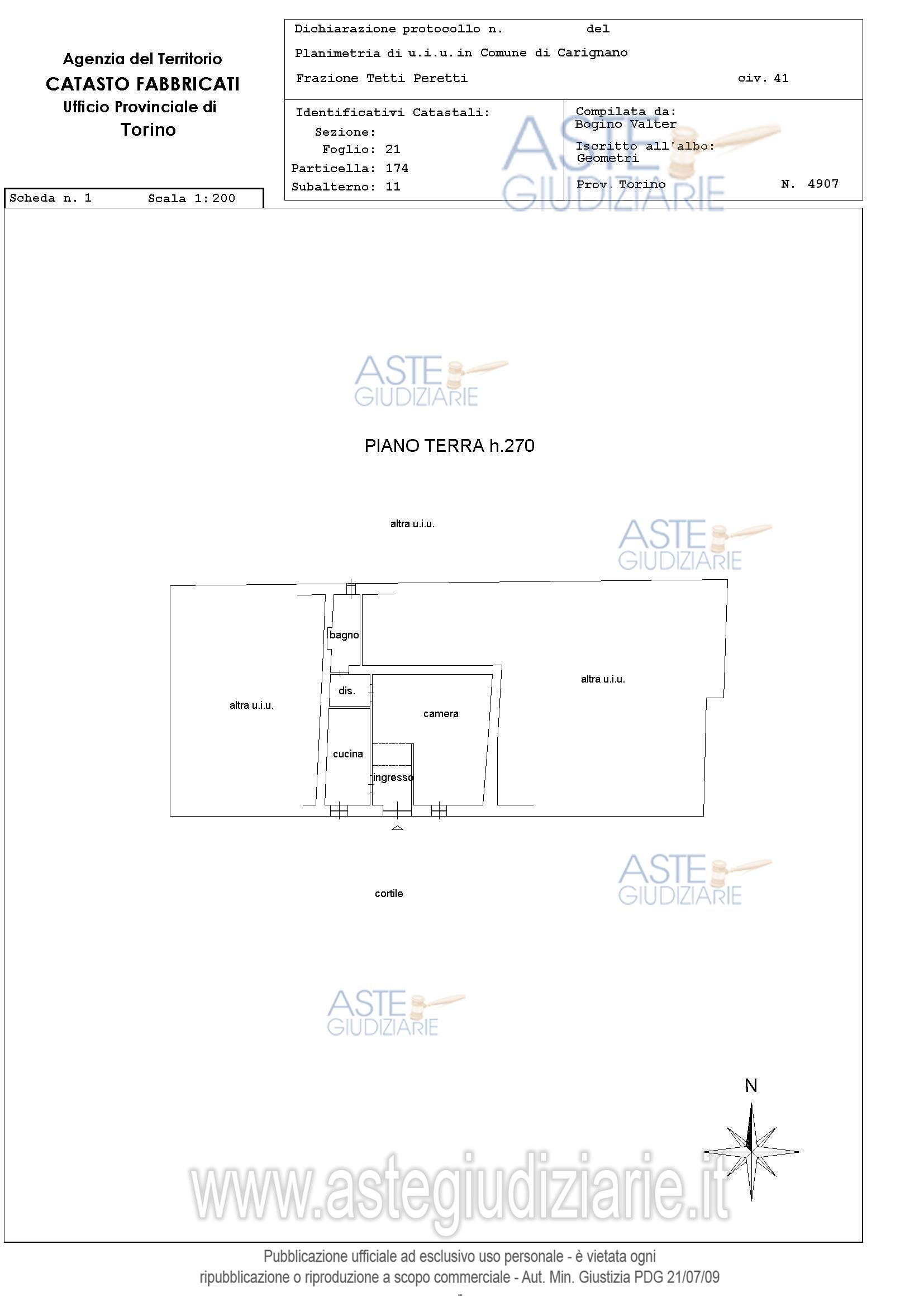 Planimetria del bene