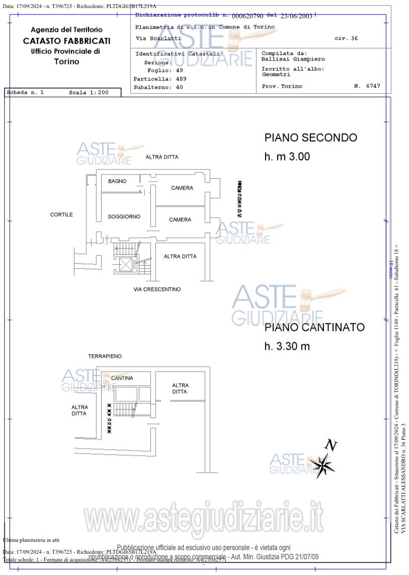 Planimetria del bene