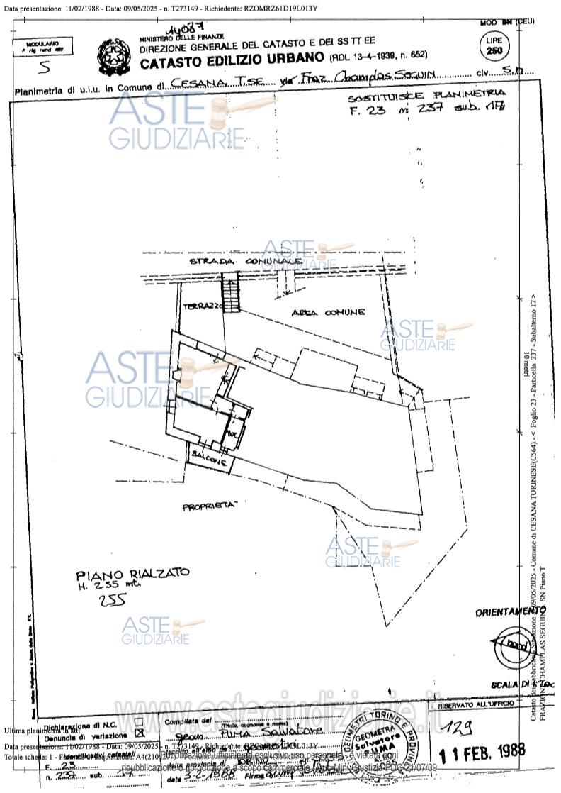 Planimetria del bene